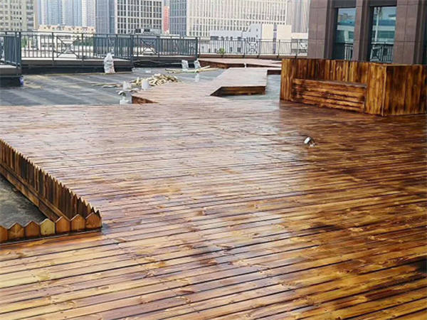 济南防腐木地板-济南碳化木护栏