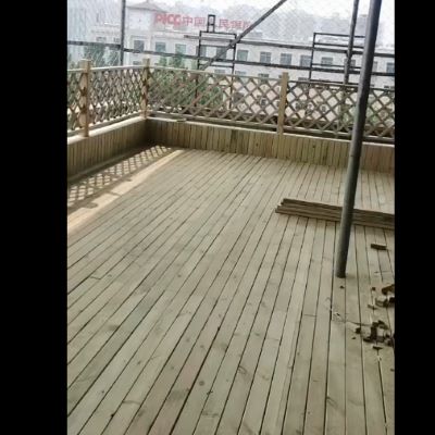 济南防腐木地板护栏花箱安装视频